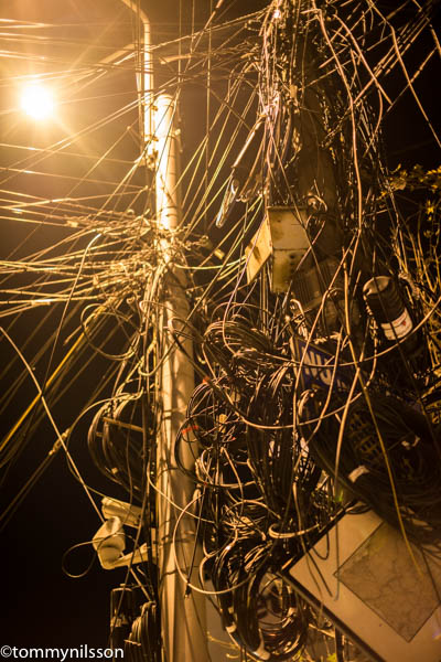 Wire nest. Street of Calea Mosilor. Bucharest