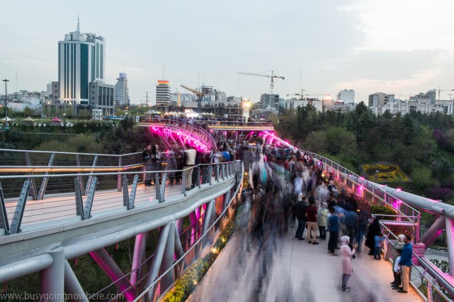 Life on the Tabiat bridge at dusk