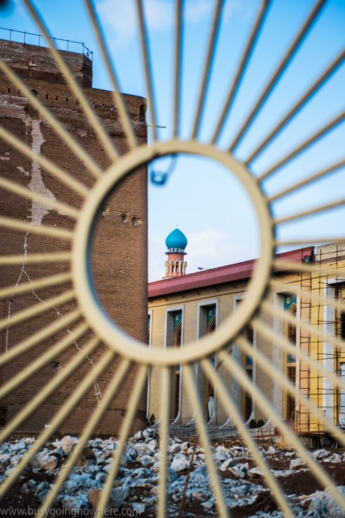 Tabriz. The Ark to the left and the New Jameh Mosque